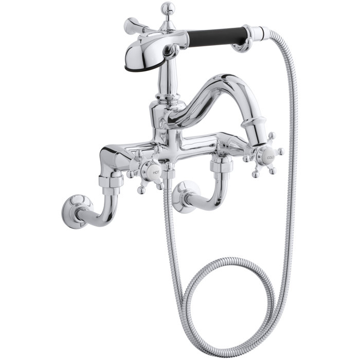 K1103CP Kohler Antique Floor or WallMount Bath Faucet with 6Prong Handles and Handshower